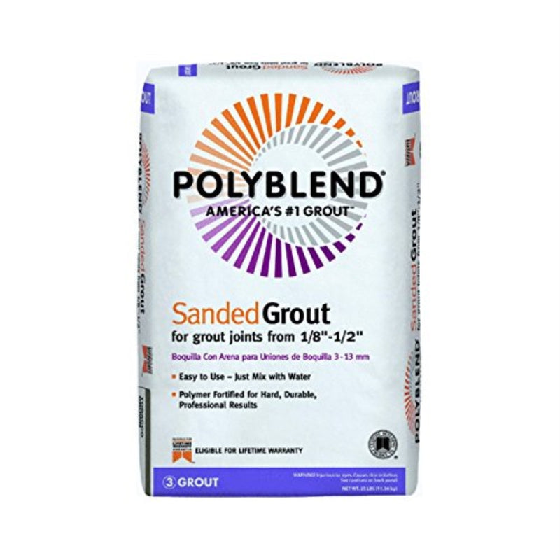 Custom Building Products Polyblend Indoor and Outdoor Platinum Sanded Grout 25 lb