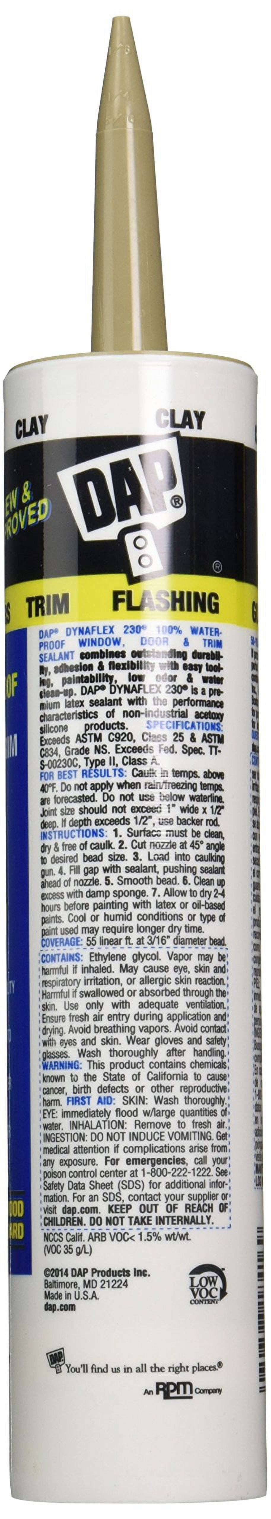 DAP Dynaflex 230 Clay Premium Latex Door/Siding/ Window Sealant 10.1 oz