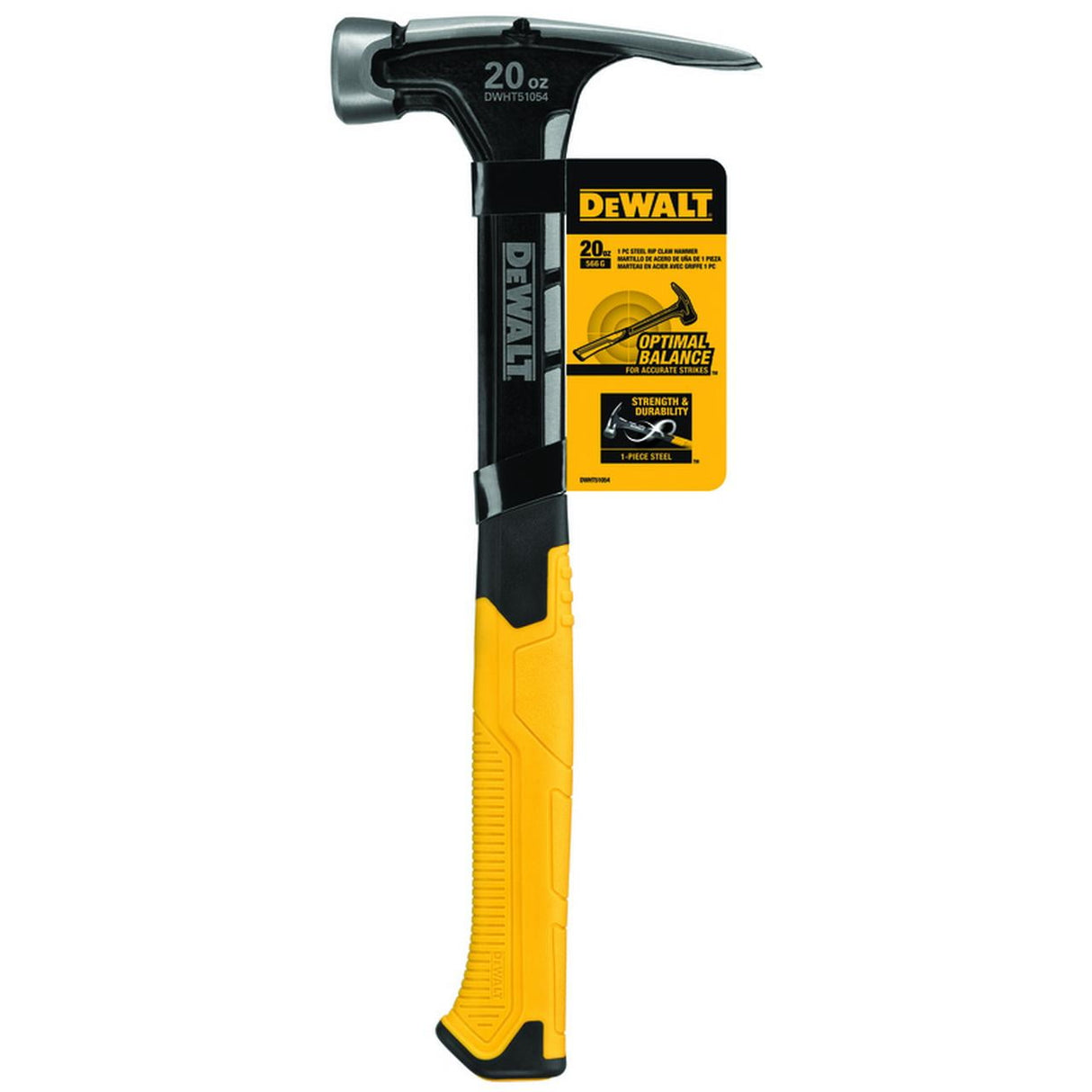 DeWalt 20 oz Smooth Face Rip Claw Hammer 7-1/2 in. Steel Handle