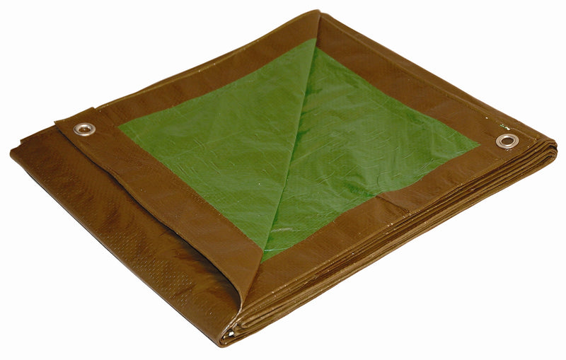 Foremost Dry Top 10 ft. W X 14 ft. L Medium Duty Polyethylene Reversible Tarp Brown/Green