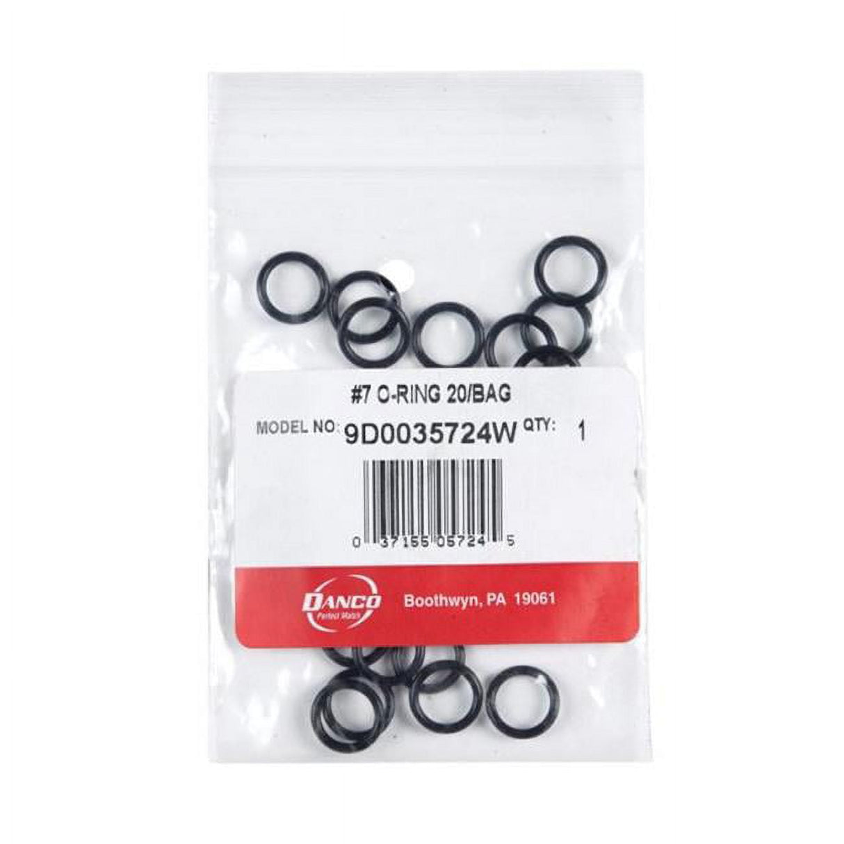 Danco 1/2 in. D X 3/8 in. D #7 Rubber O-Ring 20 pk