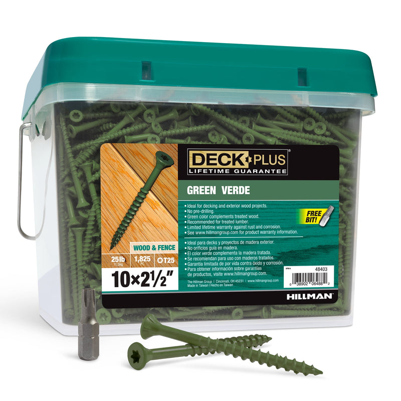 Deck Plus No. 10 X 2-1/2 in. L Green Star Flat Head Exterior Deck Screws 25 lb