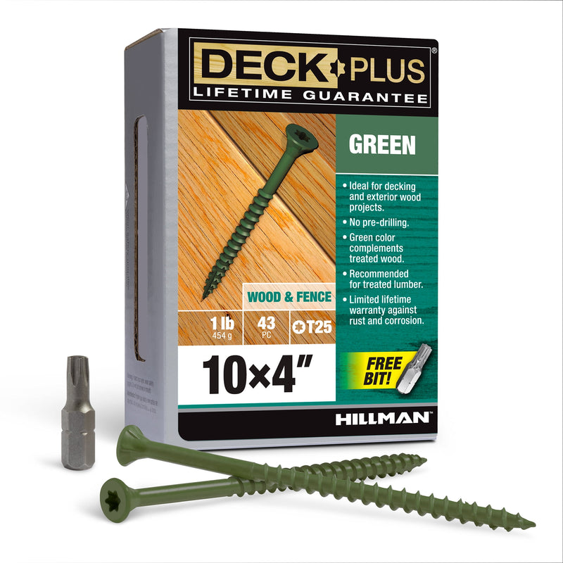 Deck Plus No. 10 X 4 in. L Green Star Flat Head Exterior Deck Screws 1 lb