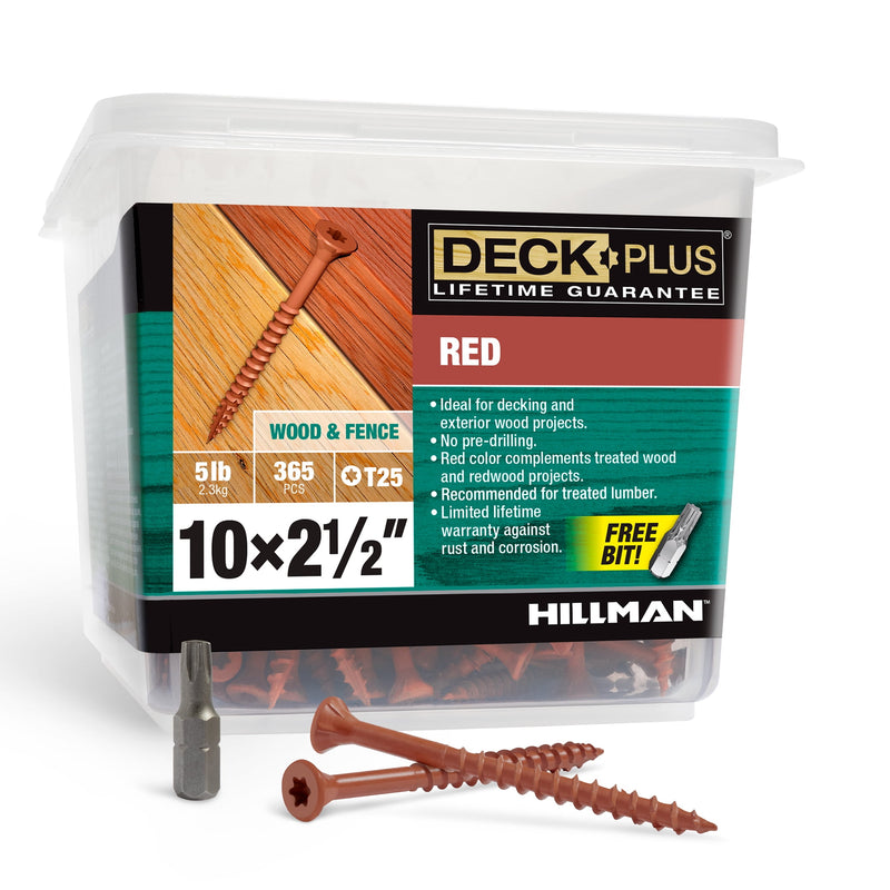 Deck Plus No. 10 X 2-1/2 in. L Red Star Flat Head Exterior Deck Screws 5 lb