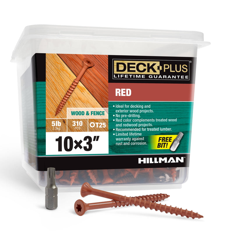 Deck Plus No. 10 X 3 in. L Red Star Flat Head Exterior Deck Screws 5 lb