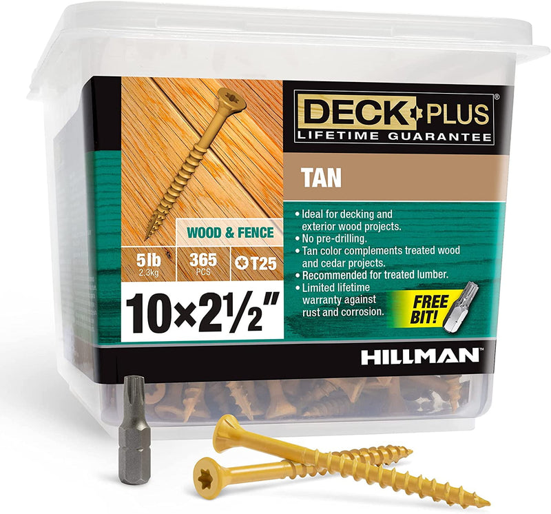 Deck Plus No. 10 X 2-1/2 in. L Tan Star Flat Head Exterior Deck Screws 5 lb