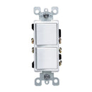 Leviton Decora 15 amps Single Pole 3-Way/Combination Duplex Combination Switch White 1 pk