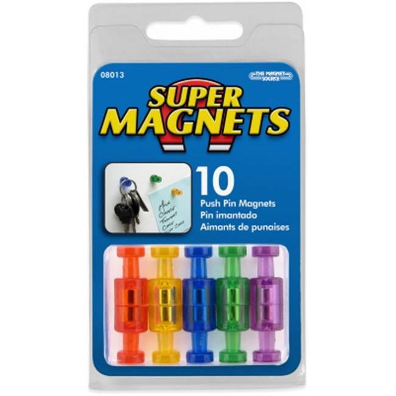Magnet Source .625 in. L X .375 in. W Assorted Magnetic Push Pins 10 pc