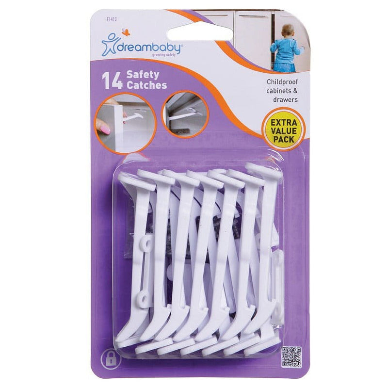 Dreambaby White Plastic Safety Latch 14 pk