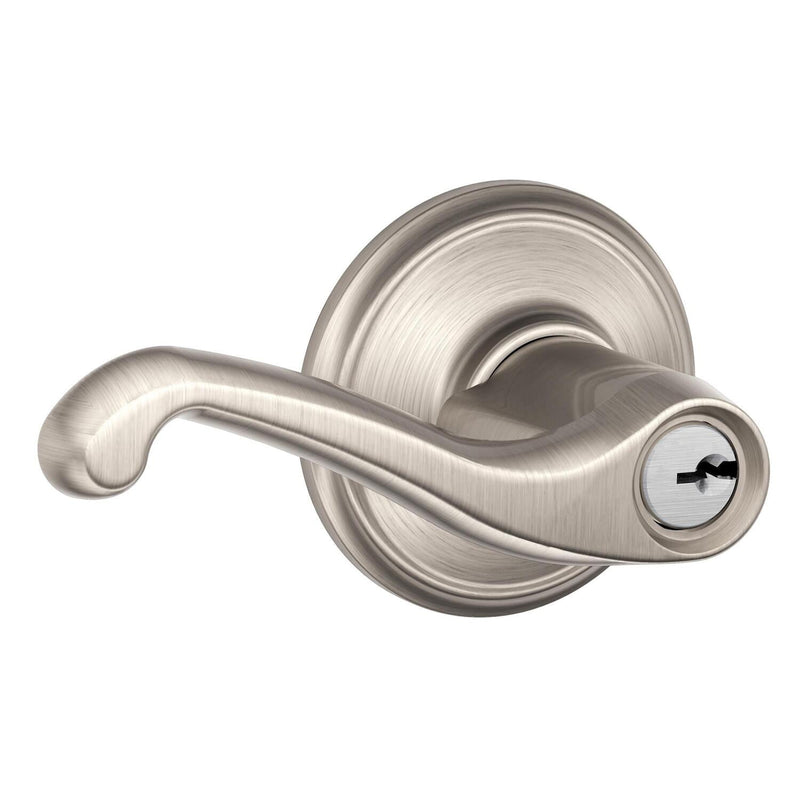 Schlage Flair Satin Nickel Entry Lockset 1-3/4 in.