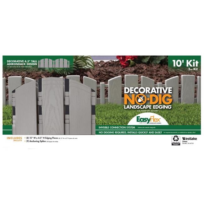 EasyFlex 10 ft. L X 4.5 in. H Plastic Gray Landscape Edging Kit