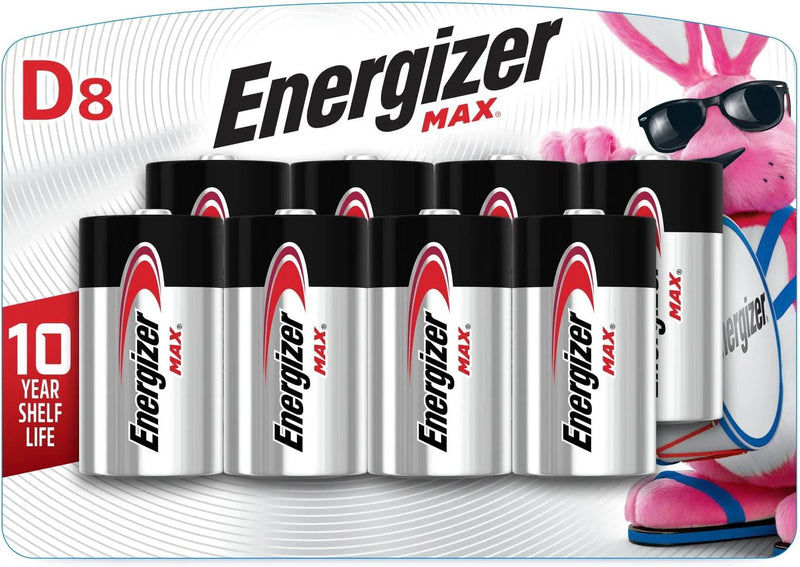 Energizer Max D Alkaline Batteries 8 pk Carded