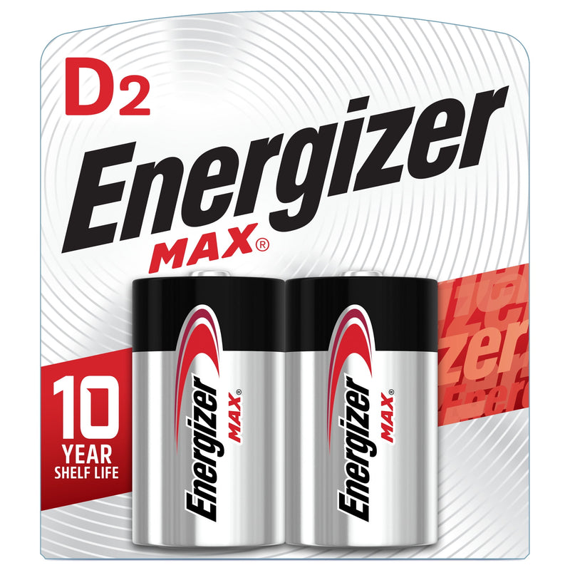 Energizer Max D Alkaline Batteries 2 pk Carded