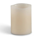 Everlasting Glow Bisque Vanilla Scent Wavy Edge Pillar Flameless Flickering Candle