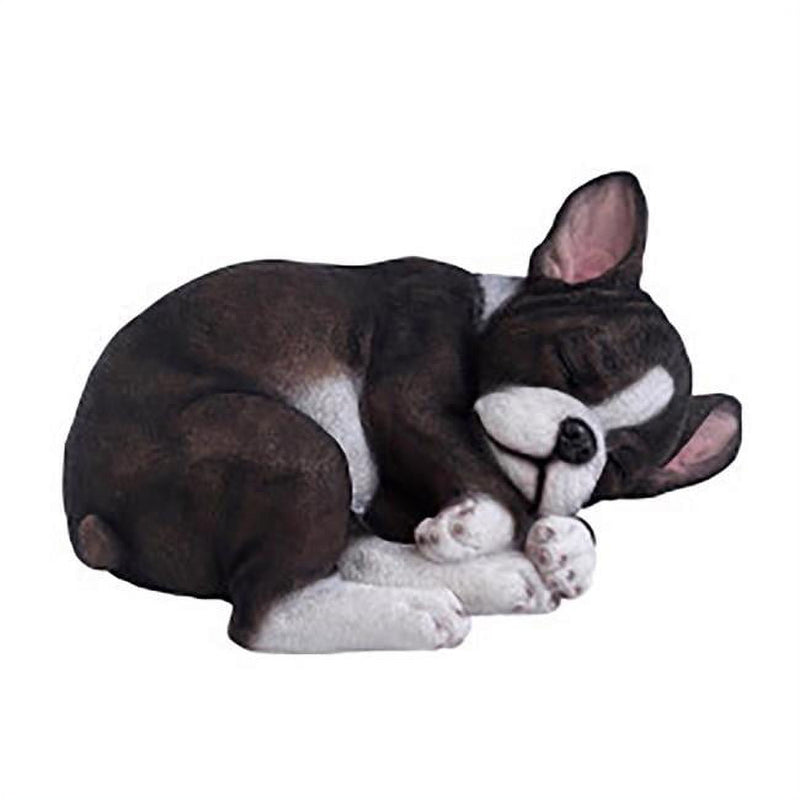 Exhart Resin Black/White French Bulldog Laying Garden Statue