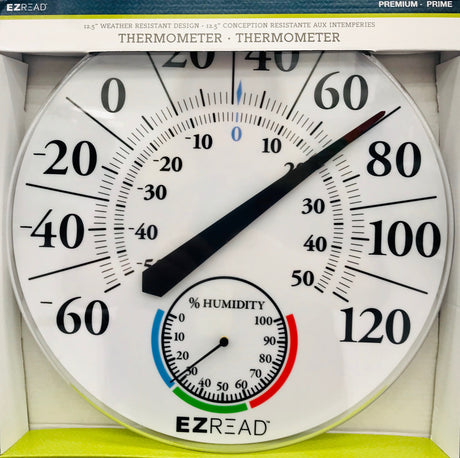 Headwind EZ Read Humidity Dial Thermometer Plastic White 12.5 in.