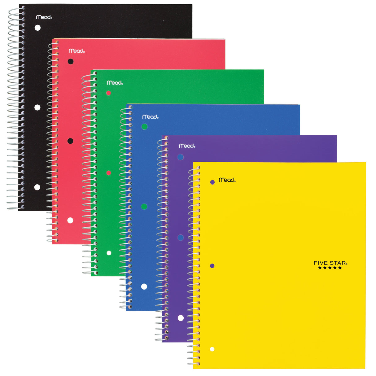 Five Star 8.5 in. W X 11 in. L College Ruled Wire Bound Red Notebook