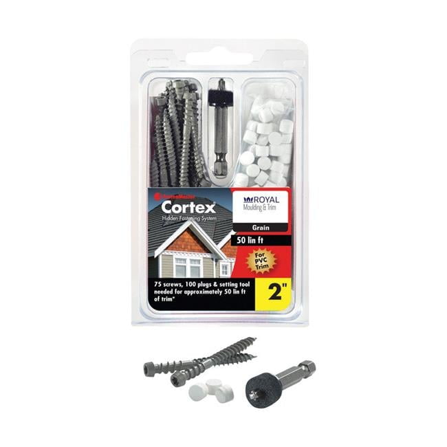 FastenMaster Cortex No. 9 X 2 in. L Star Trim Head Trim Screws with Plugs 75 pk