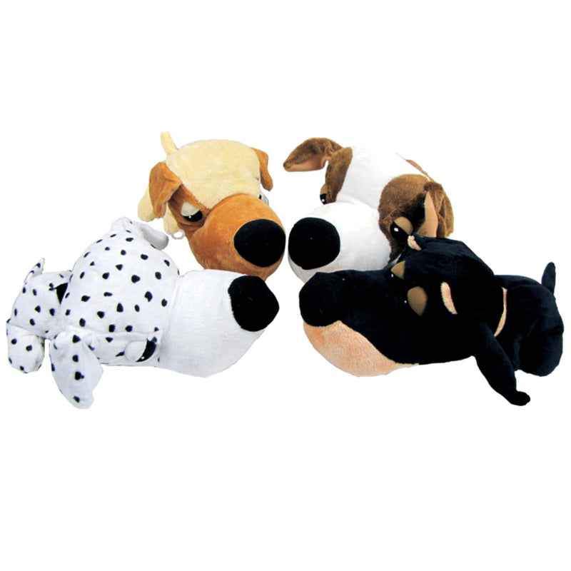 FatHedz Assorted Plush Beagle Dalmation Doberman and Golden Retriever Dog Toy Large 4 pk