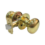 Faultless Mushroom Polished Brass Passage Door Knob Right Handed
