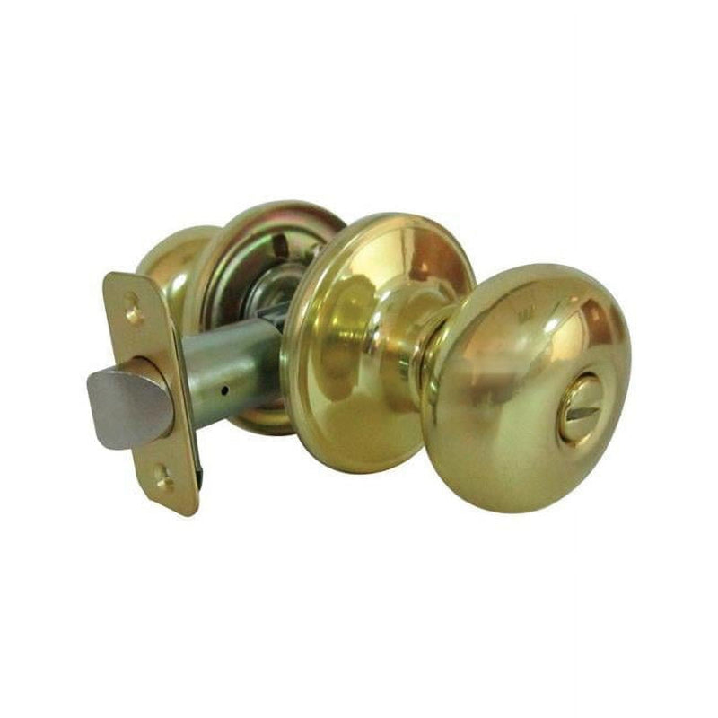 Faultless Mushroom Polished Brass Privacy Knob Right Handed