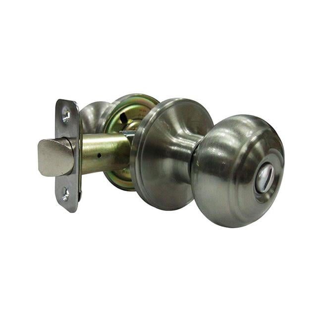 Faultless Fancy Mushroom Satin Nickel Privacy Knob Right Handed