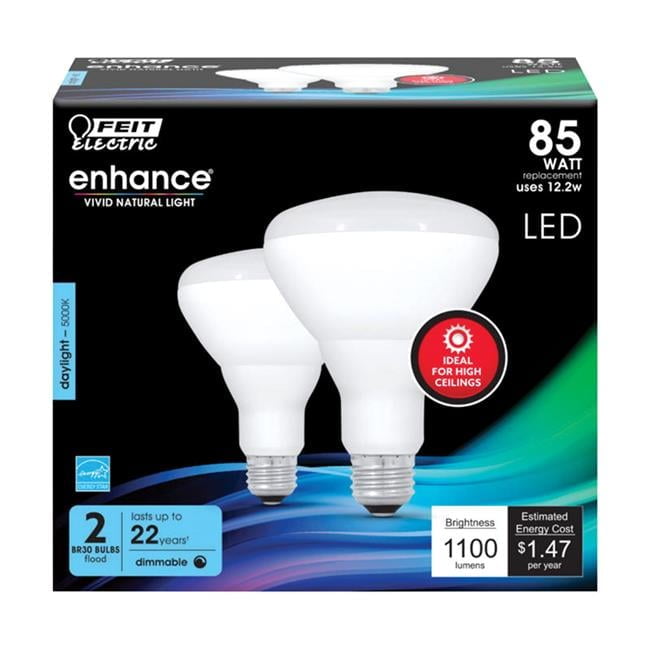 Feit Enhance BR30 E26 (Medium) LED Bulb Daylight 85 Watt Equivalence 2 pk