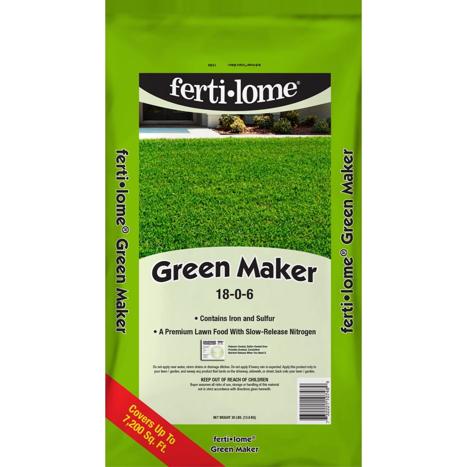 Ferti-lome Green Maker Slow-Release Nitrogen Lawn Food For Multiple Grass Types 7200 sq ft