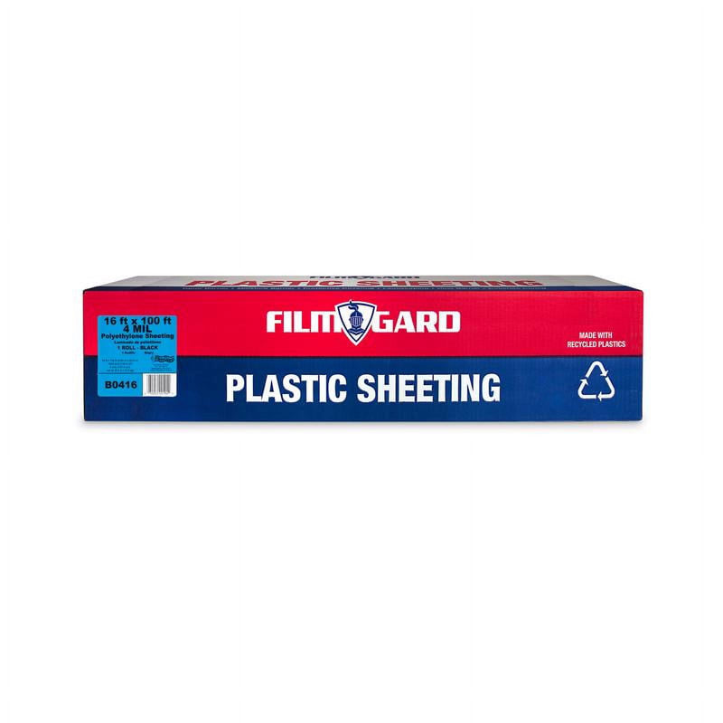 Film-Gard Plastic Sheeting 4 mil X 16 ft. W X 100 ft. L Polyethylene Black 1 pk