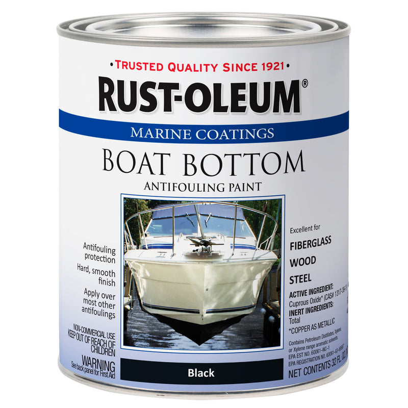 Rust-Oleum Marine Coatings Outdoor Flat Black Epoxy Antifouling Paint 1 qt