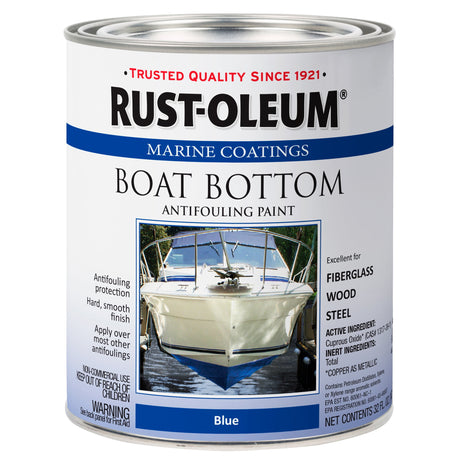 Rust-Oleum Marine Coatings Outdoor Flat Blue Epoxy Antifouling Paint 1 qt