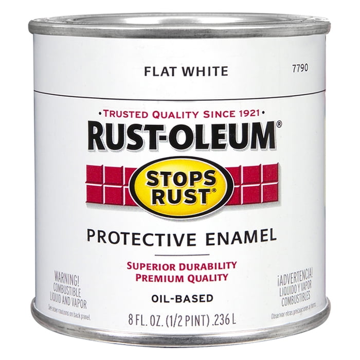 Rust-Oleum Stops Rust Indoor and Outdoor Flat White Oil-Based Protective Paint 0.5 pt