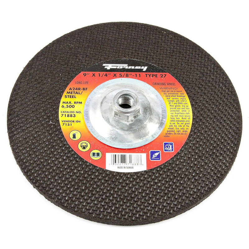Forney 9 in. D X 5/8 in. in. Metal Grinding Wheel