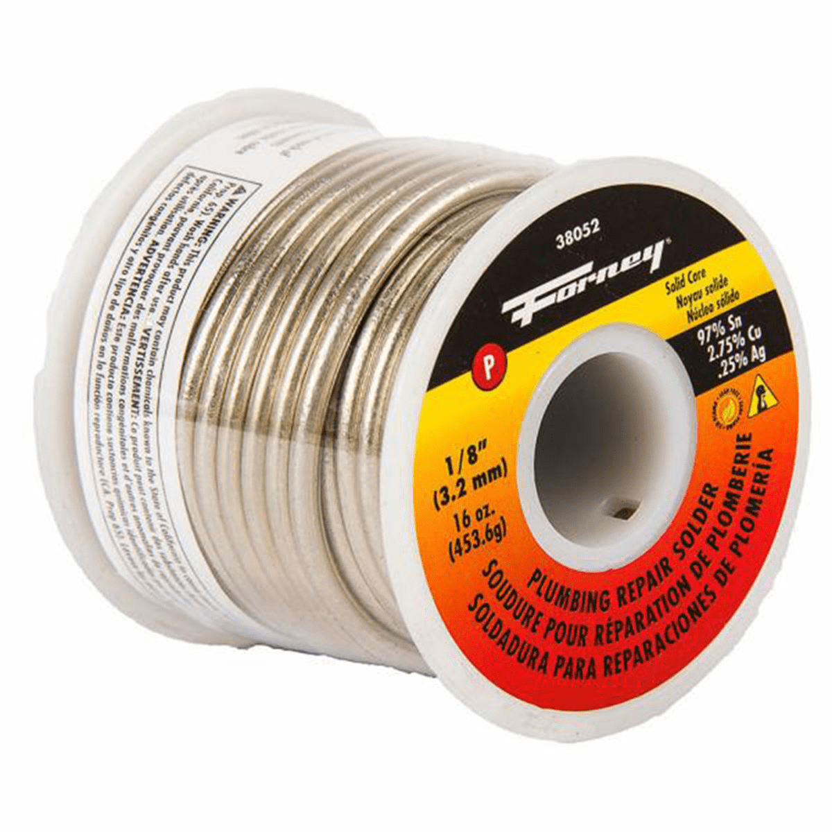Forney 16 oz Lead-Free Plumbing Wire Solder 1/8 in. D Tin/Copper/Silver 95/5 1 pc