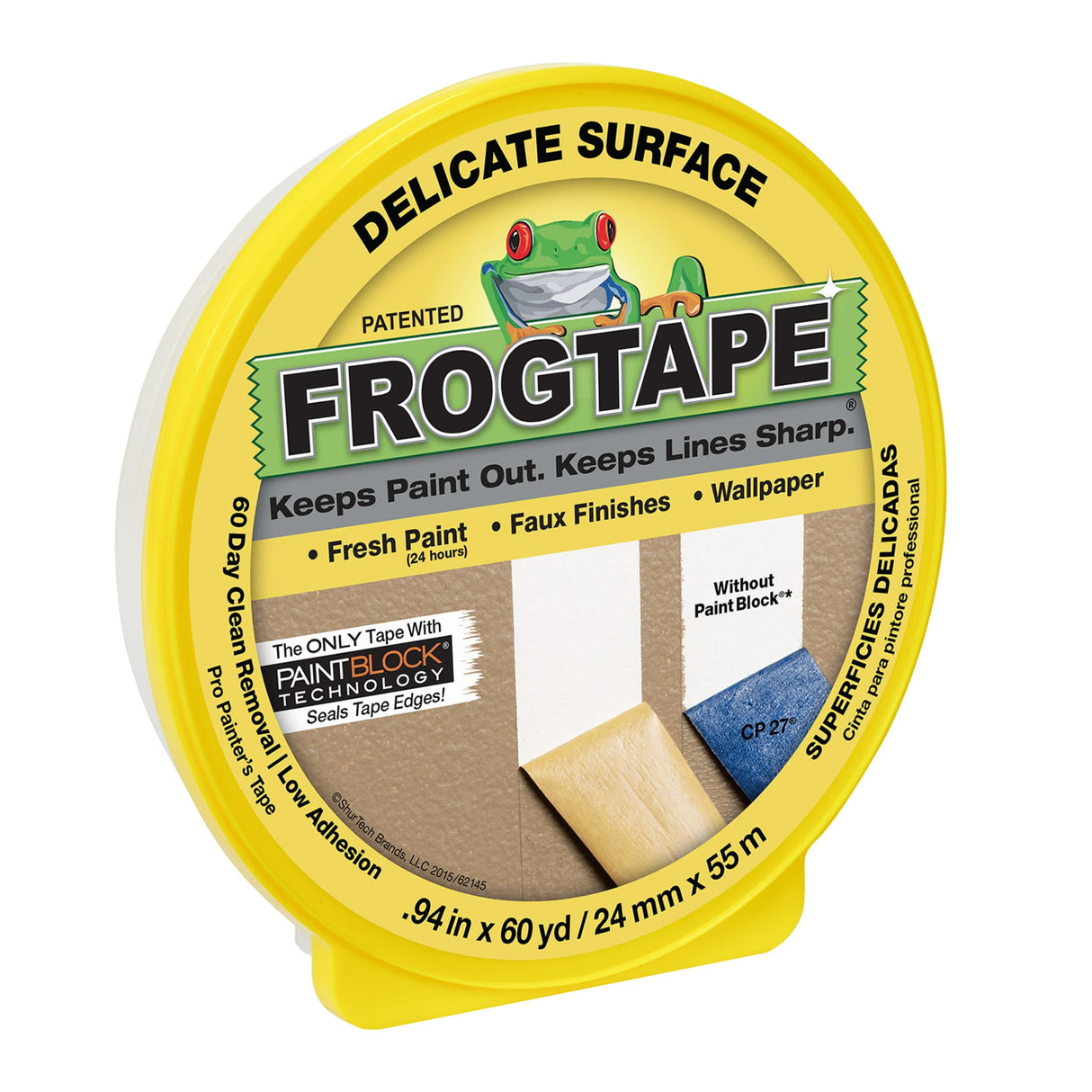 FrogTape 0.94 in. W X 60 yd L Yellow Low Strength Painter's Tape 1 pk