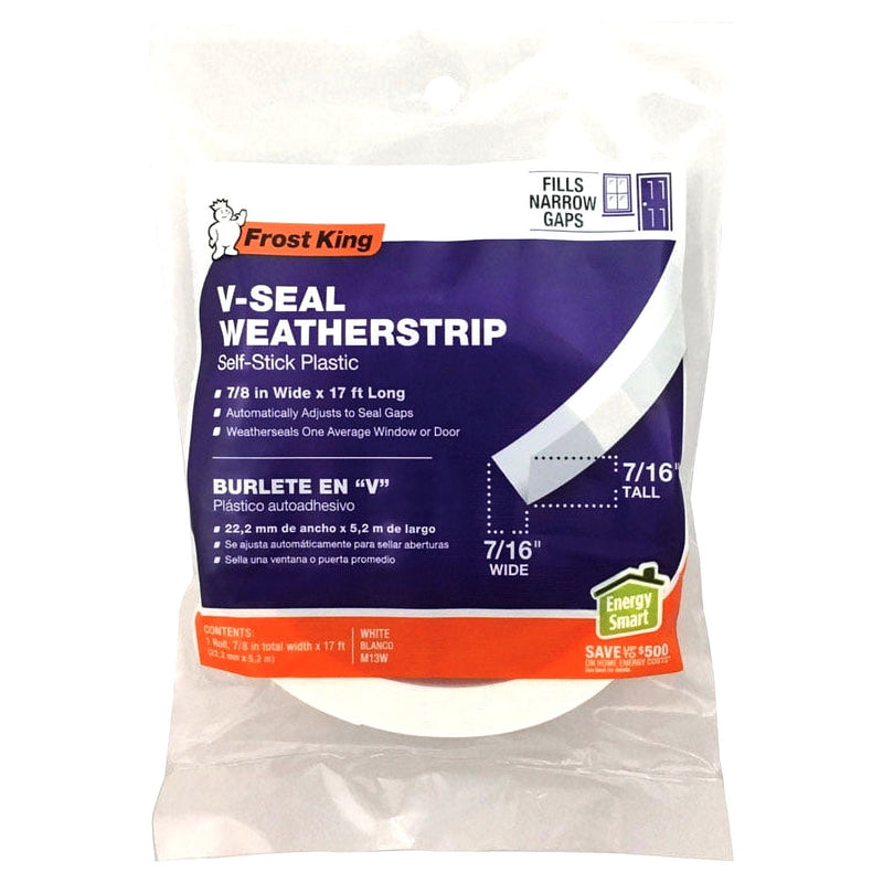 Frost King White PVC Weather Seal For Doors and Windows 17 ft. L X 0.88 in.