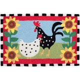 Jellybean 20 in. W X 30 in. L Multicolored Funky Chickens Polyester Accent Rug