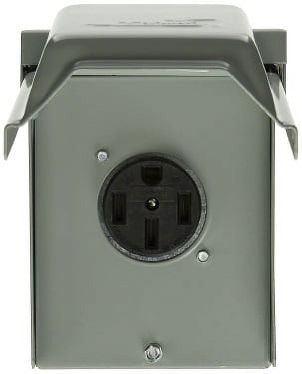 GE 50 amps 240 V Single Silver RV Power Outlet 1 pk