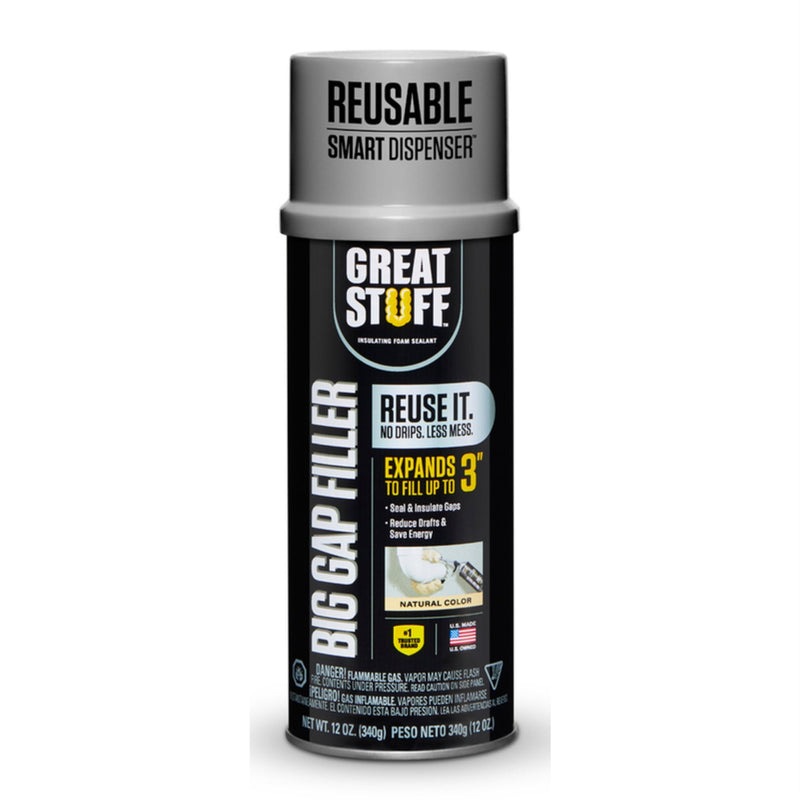 Great Stuff Smart Dispenser Ivory Polyurethane Insulating Foam Sealant 12 oz