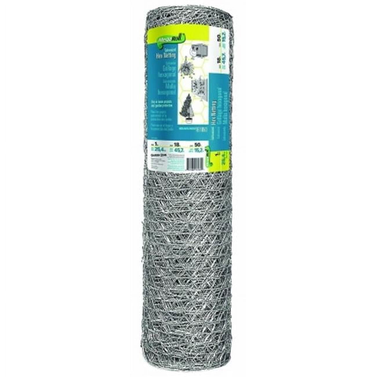 Garden Craft 18 in. H X 50 ft. L Galvanized Steel Poultry Netting 1 in.