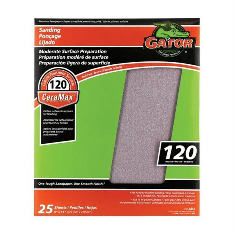 Gator CeraMax 11 in. L X 9 in. W 120 Grit Ceramic Sandpaper 1 pk