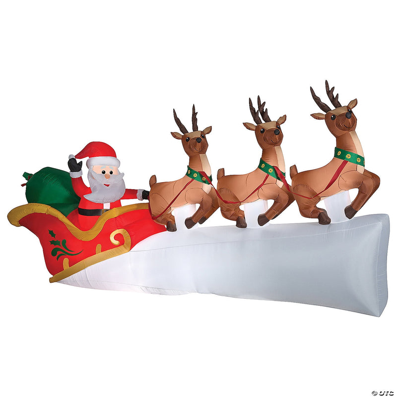 Gemmy Airblown LED Santa in Sleigh Scene 5 ft. Inflatable