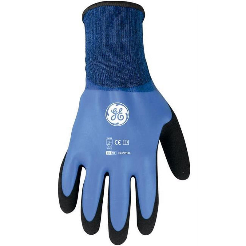 General Electric Unisex Dipped Gloves Black/Blue XL 1 pair