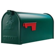 Gibraltar Mailboxes Elite Classic Galvanized Steel Post Mount Green Mailbox