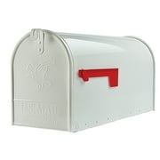 Gibraltar Mailboxes Elite Classic Galvanized Steel Post Mount White Mailbox