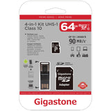 Gigastone 64 GB Micro SD Flash Memory Universal Pack 1 pk