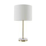 Globe Electric 19 in. Matte Brass White Table Lamp