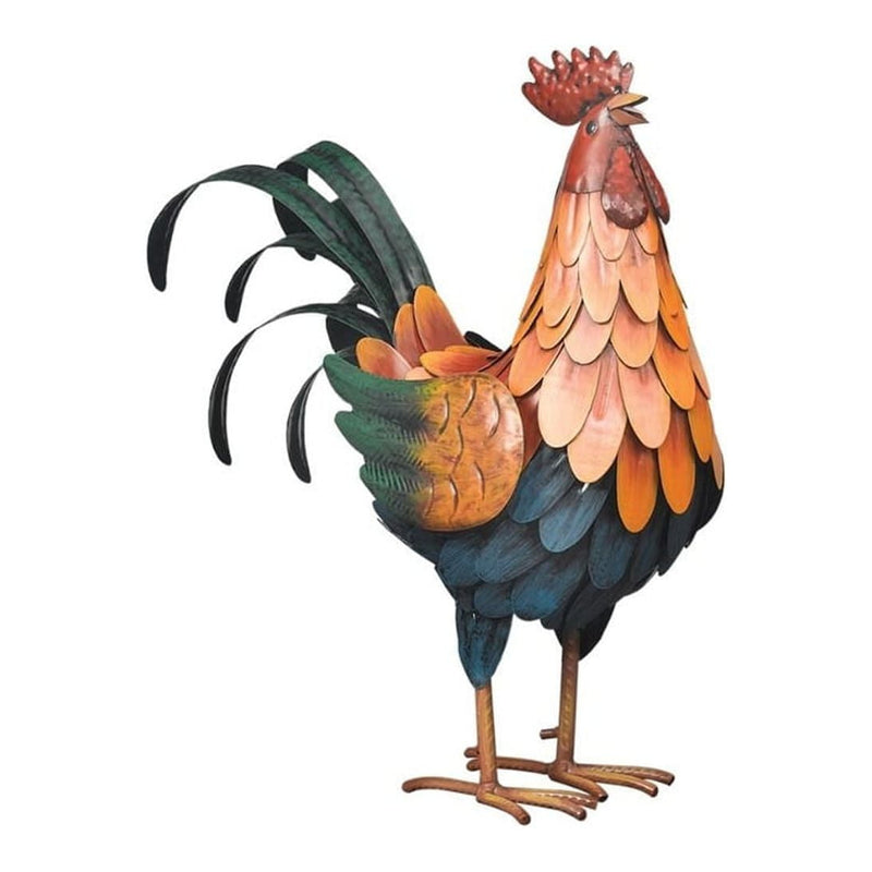 Regal Art & Gift Multicolored Metal 15.75 in. H Golden Rooster Statue
