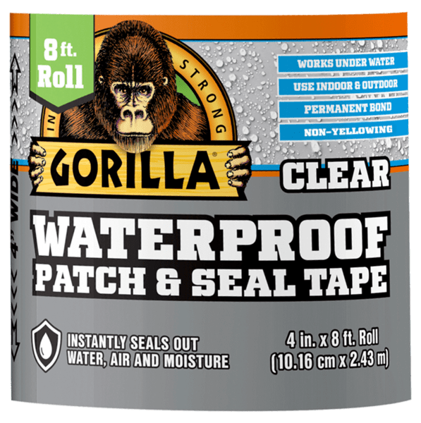 Gorilla 4 in. W X 8 ft. L Clear Waterproof Repair Tape