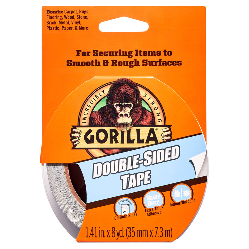 Gorilla 1.41 in. W X 8 yd L Gray Double-Sided Duct Tape